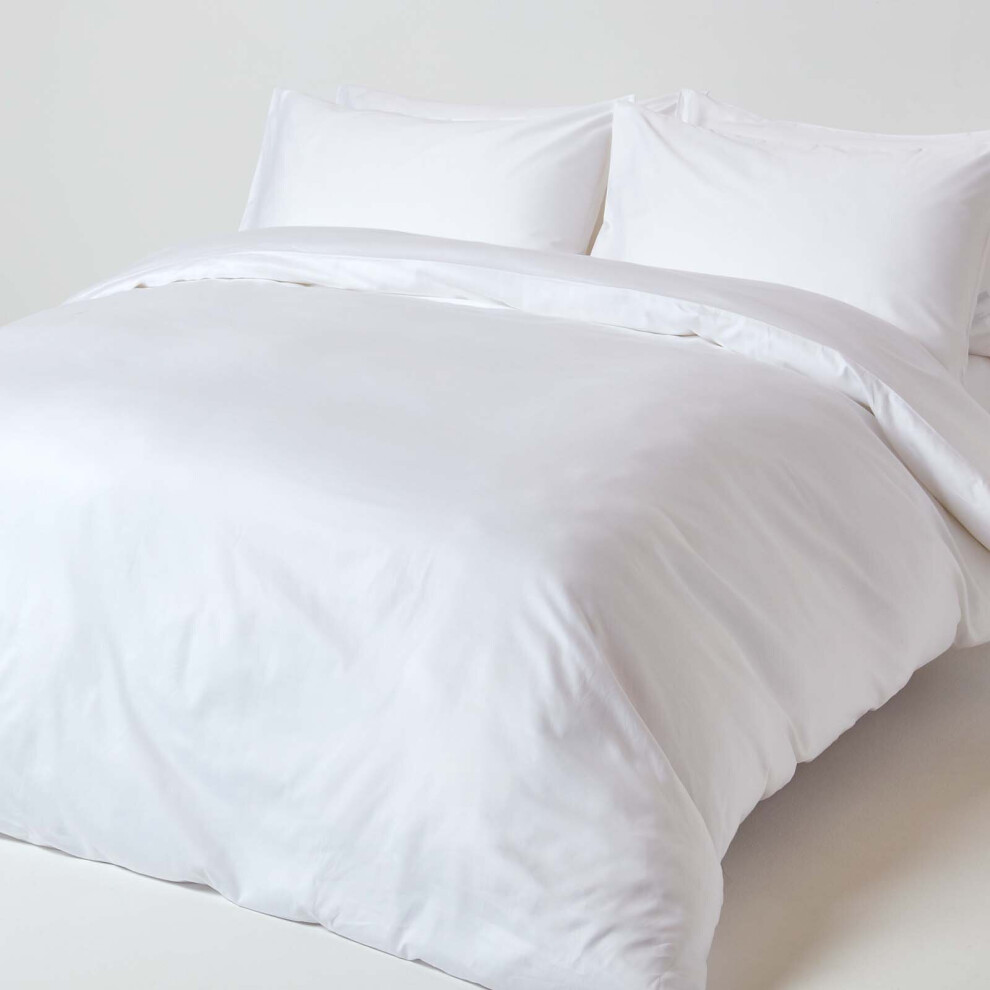Homescapes Double White Organic Cotton Duvet Cover Set 400 TC