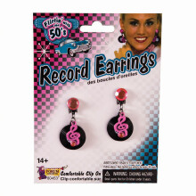 Official Forum X80453 Rock 'N' Roll Record Earrings Costume Accessories 1950S