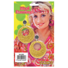 Official Forum BA1082 Gold Mod Glitter Earrings Costume Accessories 1980S
