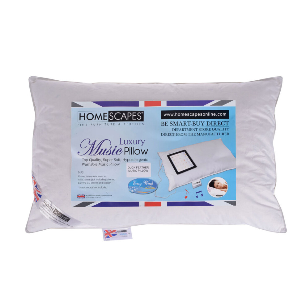Homescapes Duck Feather Music Pillow With Speaker ipillow