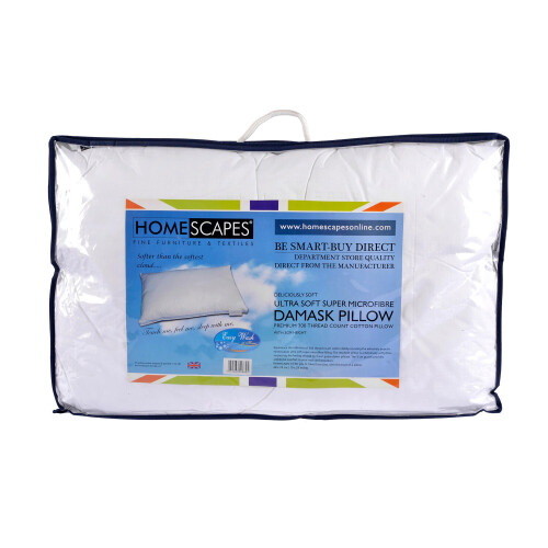 Homescapes Homescapes Super Microfibre Damask Pillow 1