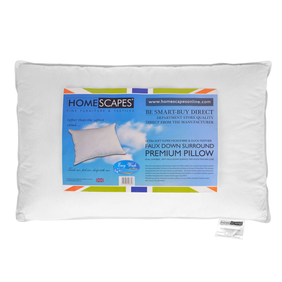 Homescapes Super Microfibre Surround Pillow White