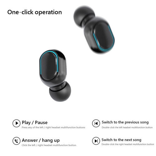 (Black, E7S) A7S/E7S Bluetooth 5.0 Wireless Sports Earbuds 2
