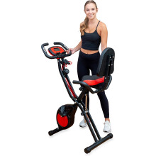 YYFITT 2-in-1 Foldable Fitness Exercise Bike with Resistance Bands, 16 Level Resistance and Phone/Tablet Holder