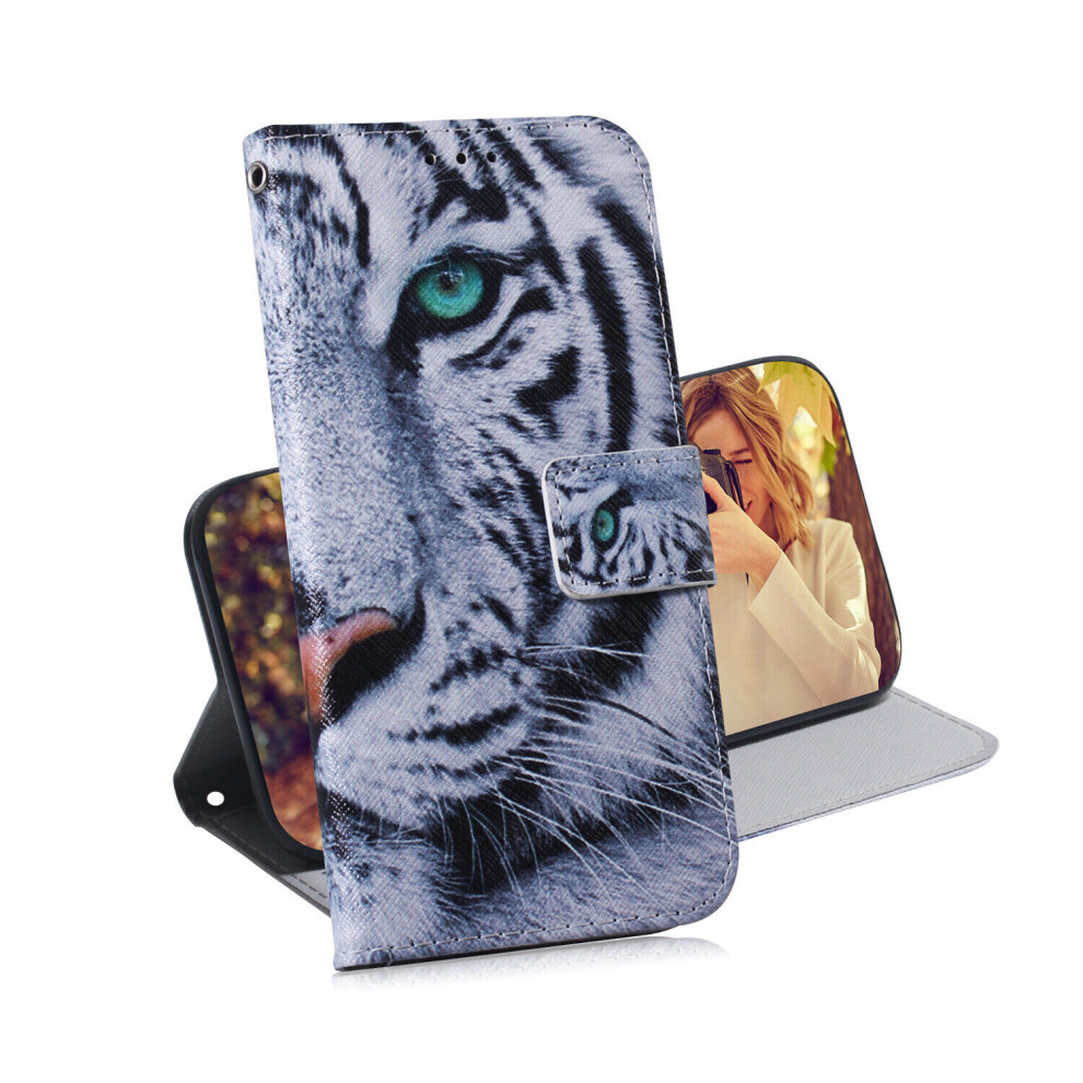 Gangxun Phone Case For Motorola Moto G9 Plus Magnetic Wallet Pu Leather Flip Cover With Tiger Light