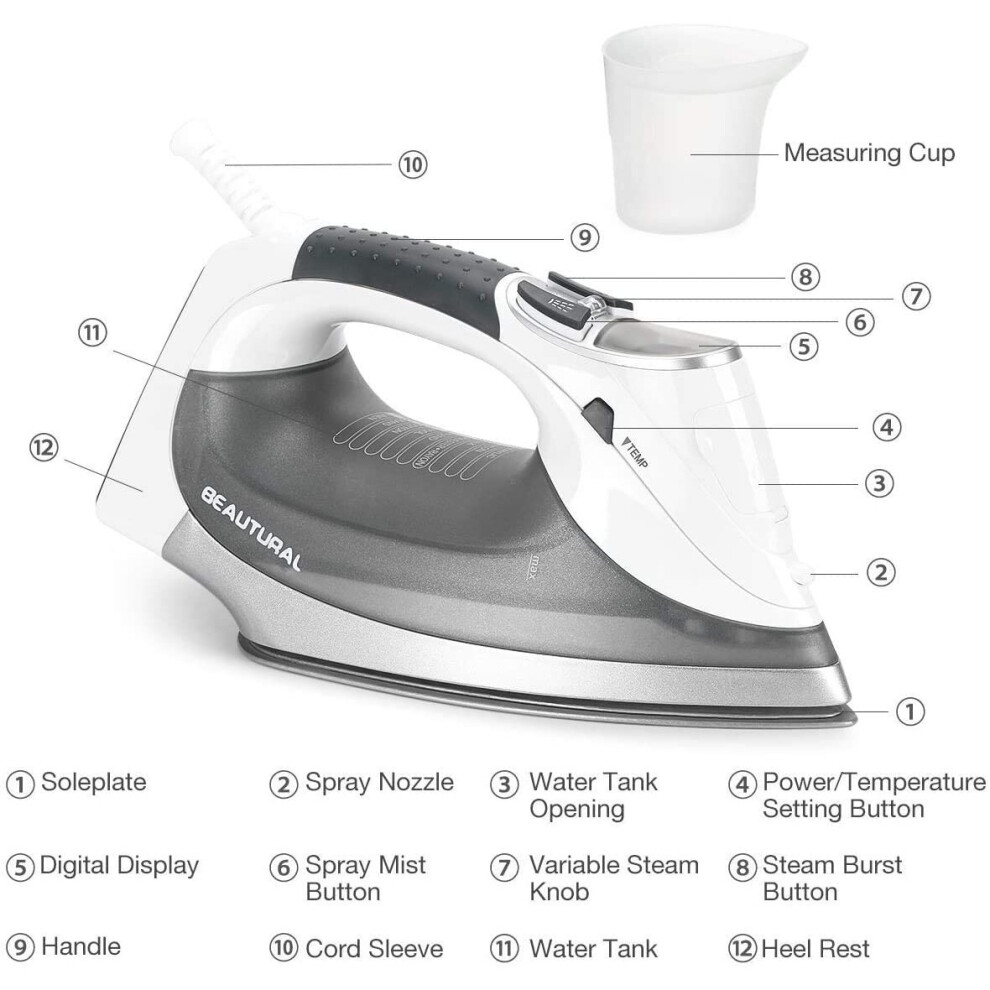 beautural-2400-w-steam-iron-with-lcd-display--variable-temperature-and-double-ceramic-coated-soleplate--8-ft-power-cord-and-340ml-tank-white-grey
