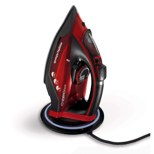 Morphy Richards 303250 Cordless Steam Iron easyCHARGE 360 Cord-Free, 2400 W, Red/Black