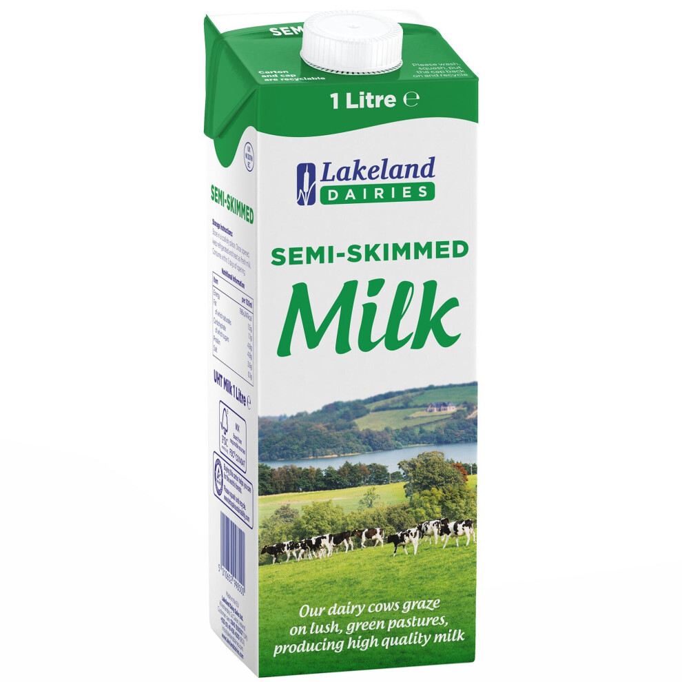 Lakeland Dairies Long Life Semi Skimmed Milk - 12X1ltr