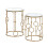 Homcom HOMCOM Set of 2 Gold Nesting Coffee Table, Side Tables W/ Tempered 1
