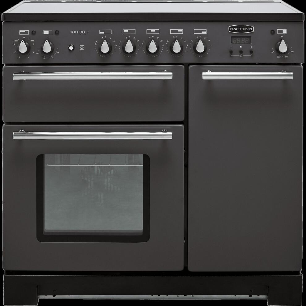 Rangemaster Toledo + TOLP90EISL/C 90cm Electric Range Cooker with Induction Hob - Slate