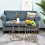 Homcom HOMCOM Set of 2 Gold Nesting Coffee Table, Side Tables W/ Tempered 3