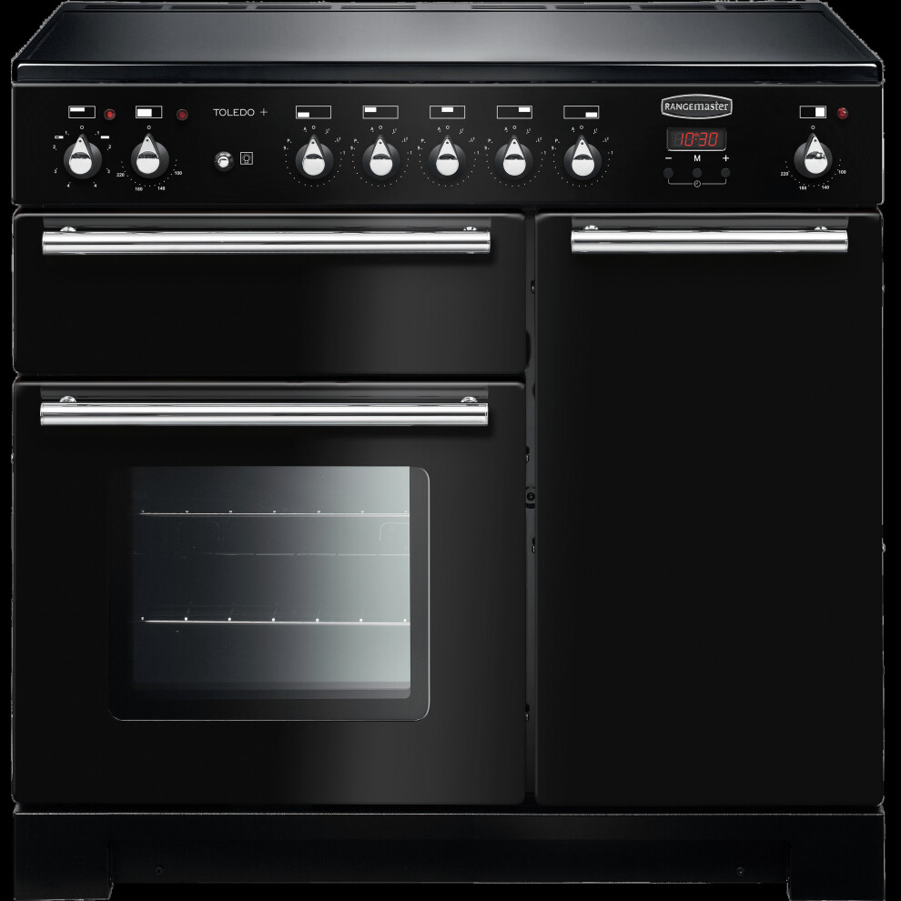 Rangemaster Toledo + TOLP90EIGB/C 90cm Electric Range Cooker with Induction Hob - Black