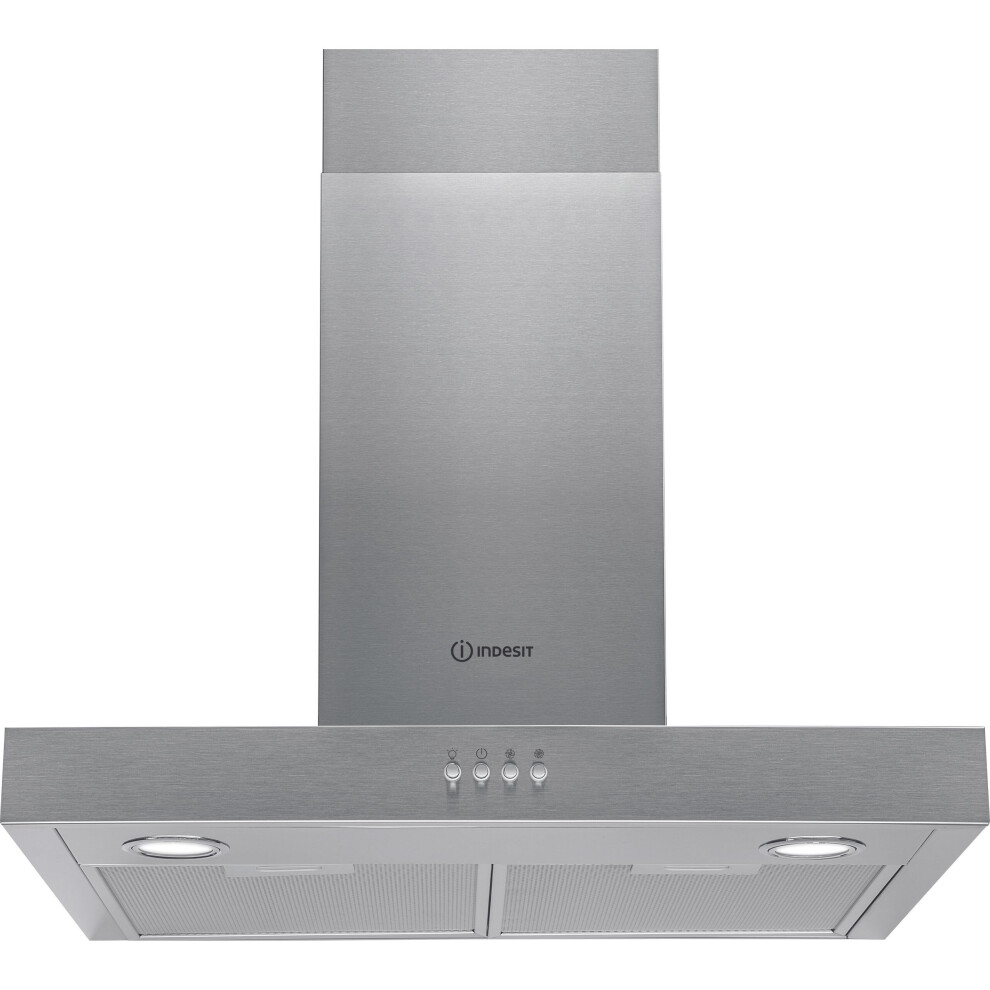 Indesit IHBS6.5LMX 60 cm Chimney Cooker Hood - Stainless Steel