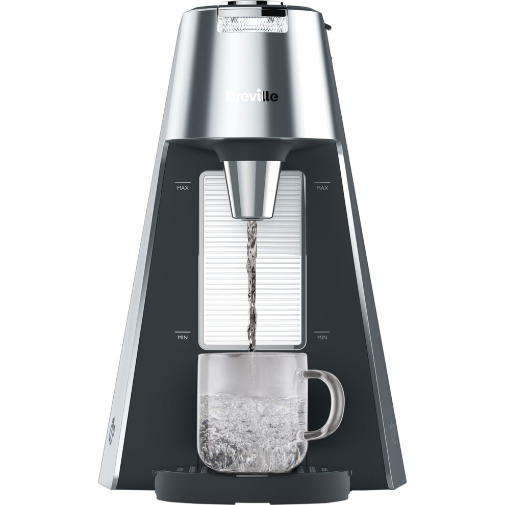 Breville VKT111 Hot Water Dispenser - Silver, One-Touch Boiling, Nine Cup Sizes, Hinged Lid, Removable Drip Tray