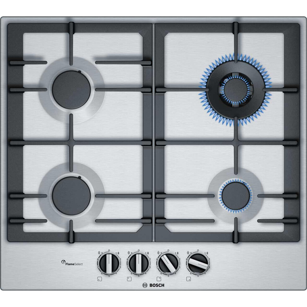 Bosch Serie 6 PCH6A5B90 58cm Gas Hob - Stainless Steel