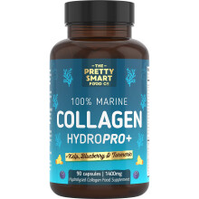 Powerful Marine Collagen Tablets-Boosted with Hyaluronic Acid,Biotin&Blueberry-1400MGComplex-Hydrolysed Type1-Vitamin C, E, B2, B7&Minerals-90Capsules