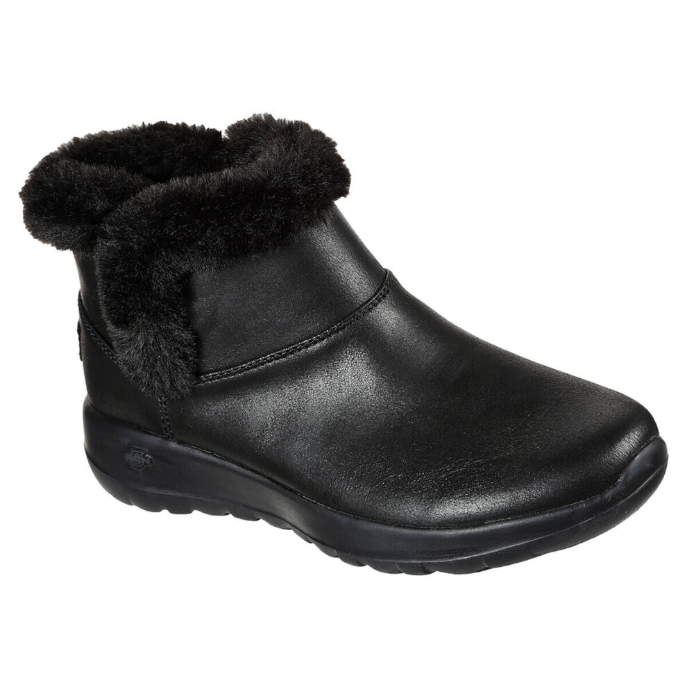 (UK 6, Black) Skechers Womens 2021 On-The-Go Joy Endeavor Water Repellent Faux Fur Boots