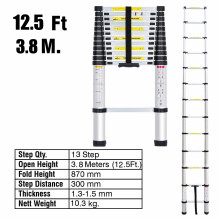 (3.8M Telescopic Ladder) 2.6/3.2/3.8/4.4/5.2M Aluminium Telescopic Ladder