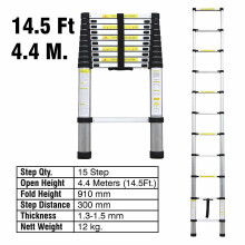 (4.4M Telescopic Ladder) 2.6/3.2/3.8/4.4/5.2M Aluminium Telescopic Ladder