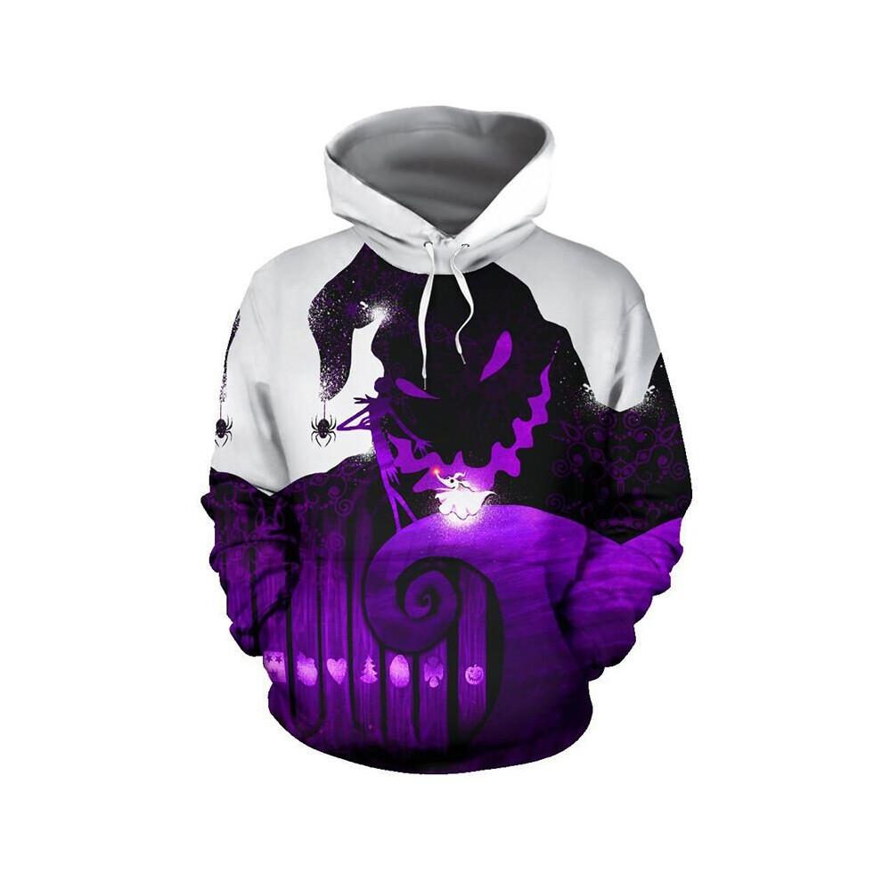 (#4 White&Purple, L) The Nightmare Before Christmas 3D Hoodie Sweatshirt