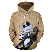 (#7 Khaki, S) The Nightmare Before Christmas 3D Hoodie Sweatshirt