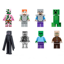 8Pcs Minecraft Meine Welt Serie Minifigur Fit Lego Baustein Spielzeug