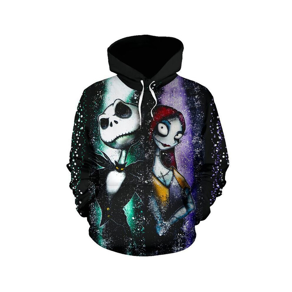(#2 Green&Purple, 2XL) The Nightmare Before Christmas 3D Hoodie Sweatshirt 