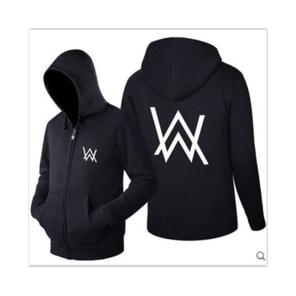 (Black, L) Alan Walker Dj Luminous Hoodie Jacket Zipper Sweater Multicoloured