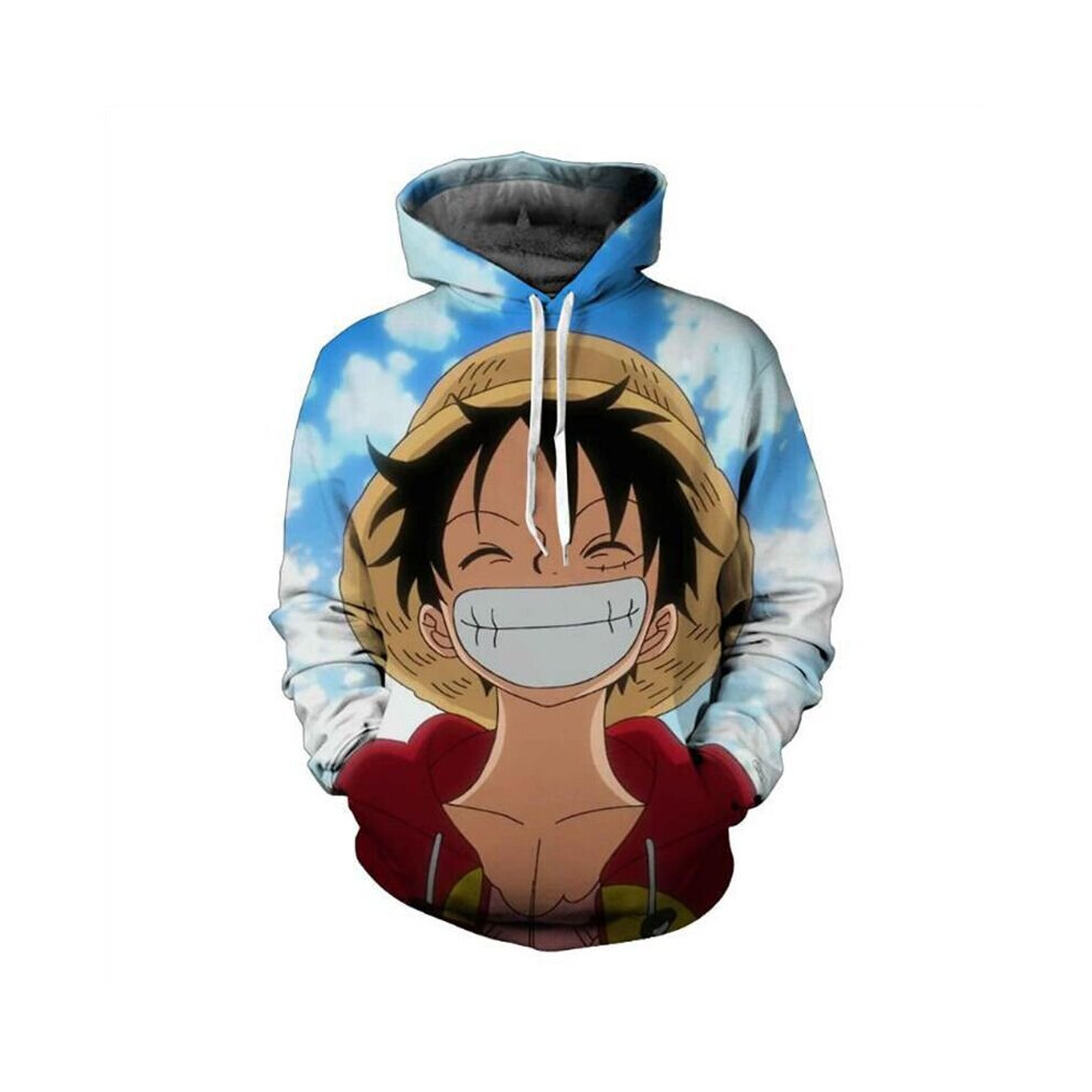 (#8 Light Blue Luffy, L) One Piece Hoodie Sweatshirt Hooded Coat Jacket 