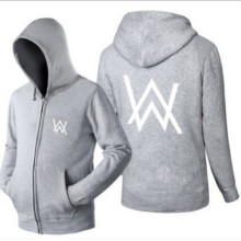 (Gray, XL) Alan Walker DJ Luminous Hoodie Jacket Zipper Sweater