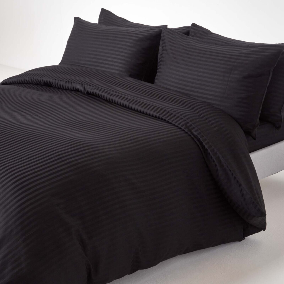 Homescapes Single Black Egyptian Cotton Duvet Cover Set 330 TC