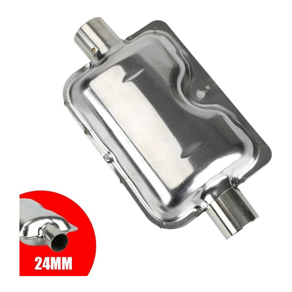 Air Diesel Heater Exhaust Muffler Stainless Steel 24Mm For Parking Air Diesel Heaters Silver 647297324251