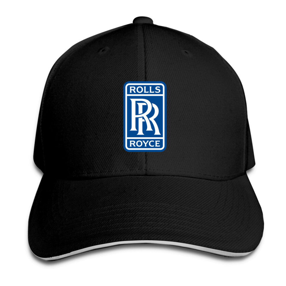 (Black) Rolls Royce Logo Adjustable Snapback Cap/Hat