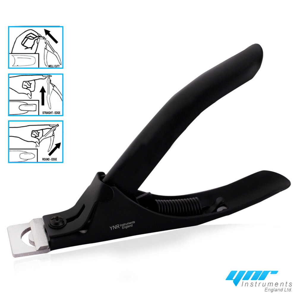 Ynr (Black) 3 Way Acrylic Uv Gel False Fake Nail Salon Manicure Art Toe Tip Cutter Clipper