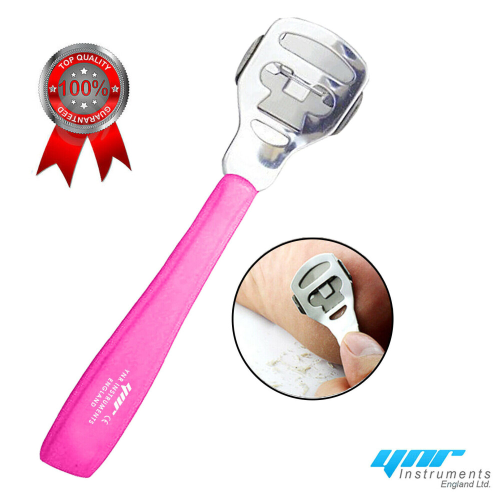 (Pink) Callus Corn Hard Skin Remover Shaver Foot Pedicure Kit Feet with 10 Blades