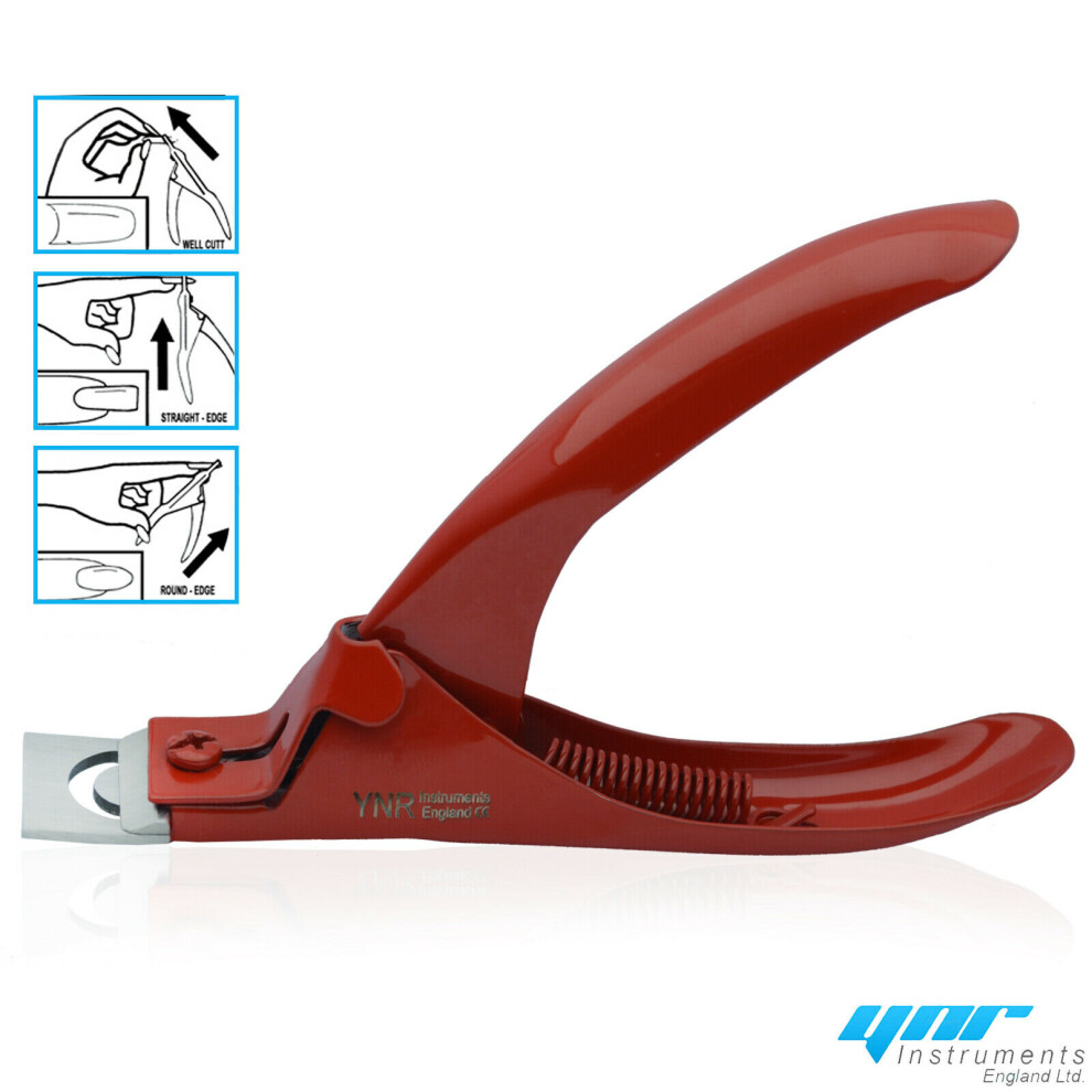 Ynr Red (Red) 3 Way Acrylic Uv Gel False Fake Nail Salon Manicure Art Toe Tip Cutter Clipper