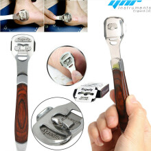(Wood) Callus Corn Hard Skin Remover Shaver Foot Pedicure Kit Feet with 10 Blades