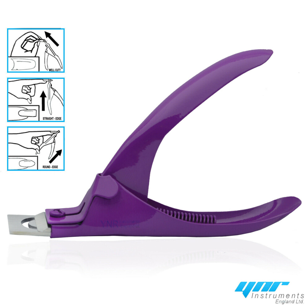 Ynr Purple (Purple) 3 Way Acrylic Uv Gel False Fake Nail Salon Manicure Art Toe Tip Cutter Clipper