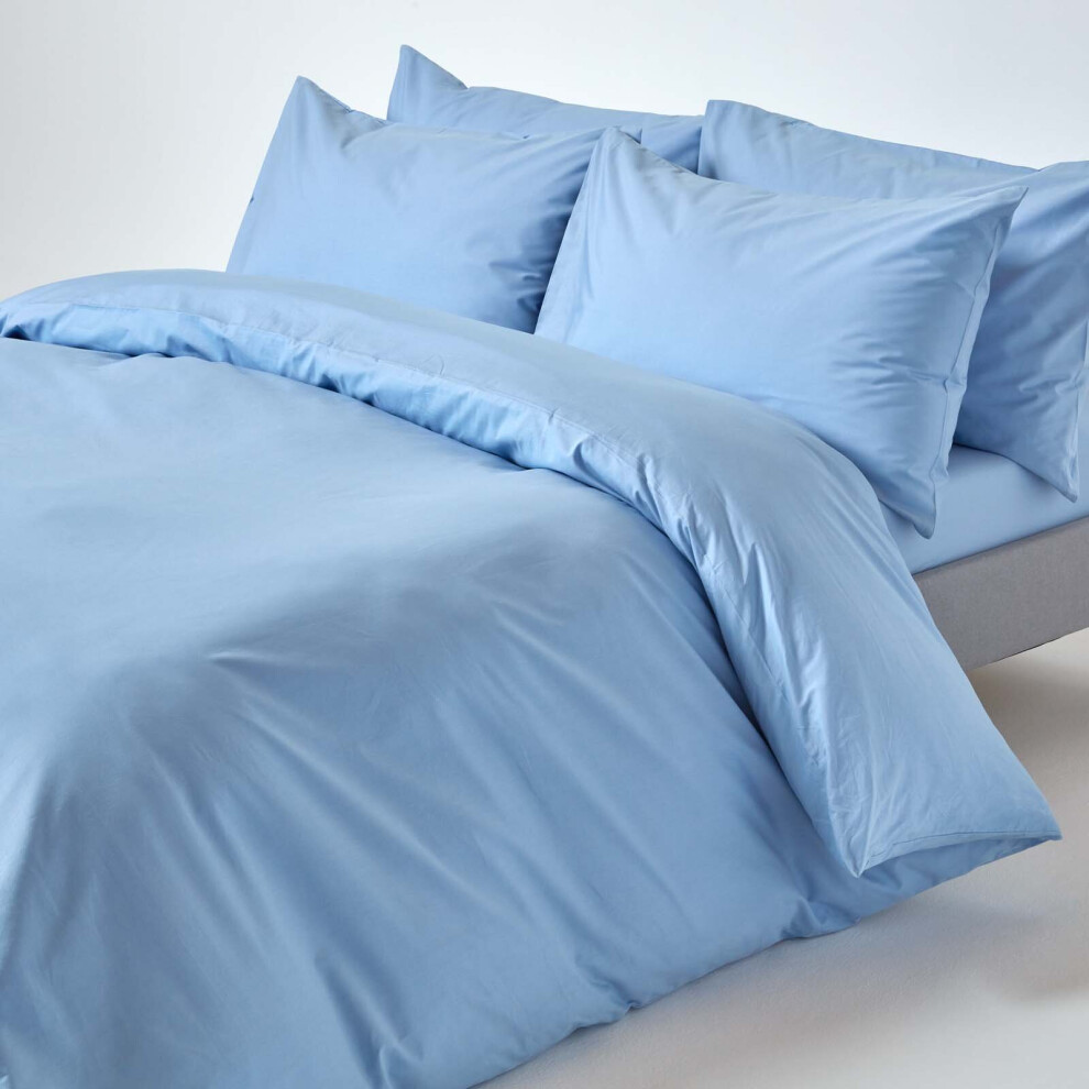 Homescapes King Size Blue Egyptian Cotton Duvet Cover Set 200 TC
