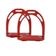 (Red) Jinn Stirrups Iron Horse Riding Equestrian Treads