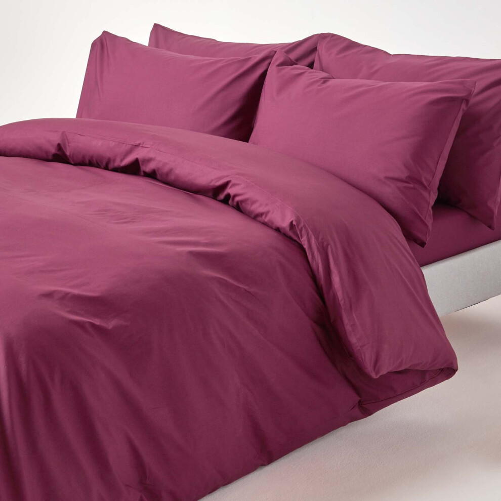 Homescapes Super King Size Plum Egyptian Cotton Duvet Cover Set 200 TC