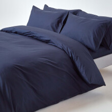 Homescapes Double Navy Blue Egyptian Cotton Duvet Cover Set 200 TC