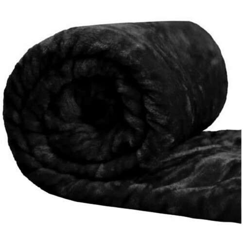 (Black, King 200 x 240 cm) Soft Warm Faux Fur Large Fleece Mink Throw