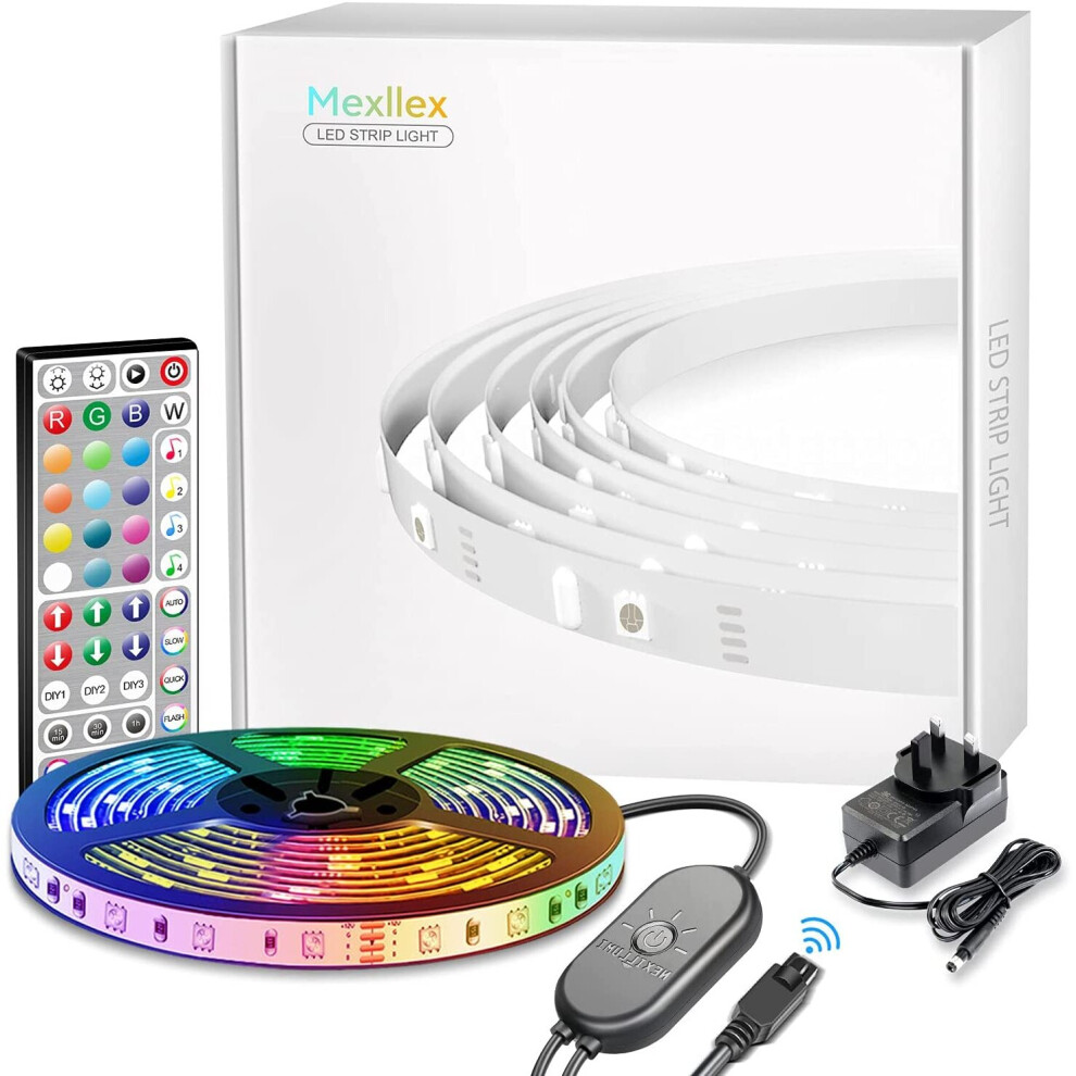 Upgraded 6M LED Strip Lights with Remote Music Sync LED Lights for Bedroom Color Changing SMD5050 RGB LED Strips for Desk, Dorm, Under The Cabinet,