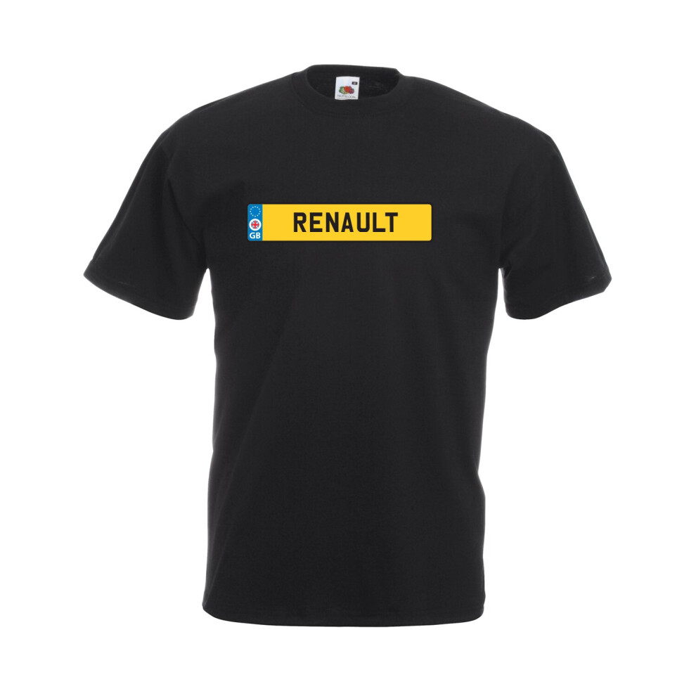 (Black, M) Renault Number Plate Graphic Design High Quality T-Shirt, Tee, Men's, Unisex