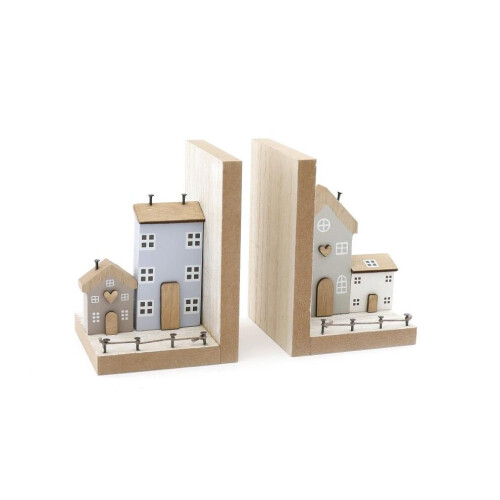 Wooden Houses Design Bookends