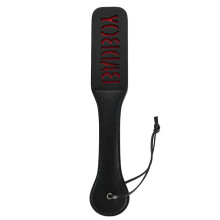BDSM Paddle with Reverse Text - BAD BOY - Black and Red Faux Leather