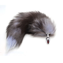 Adult Sexy Faux Fox Tail Stainless Steel Butt Couple Flirting Sex Toys