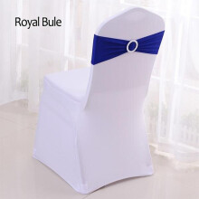 (Royal Blue, 50pcs) 50pcs Tretch Lycra Spandex Chair Bands With Buckle Slider For Wedding Decorations Wholesale Chair Sashes Bow Not A Chair Cover