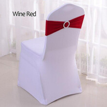 (Wine Red, 50pcs) 50pcs Tretch Lycra Spandex Chair Bands With Buckle Slider For Wedding Decorations Wholesale Chair Sashes Bow Not A Chair Cover